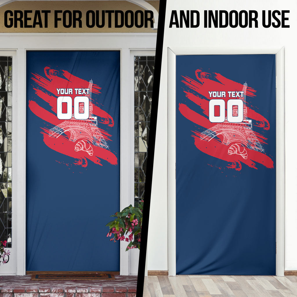Personalized France Football Gallic Door Cover Rooster Mascot Flag Art - Birthplace Of Liberty