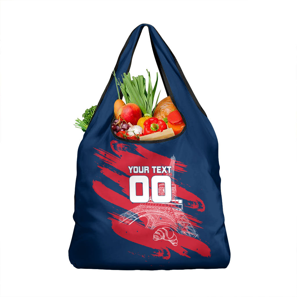 Personalized France Football Gallic Grocery Bag Rooster Mascot Flag Art - Birthplace Of Liberty