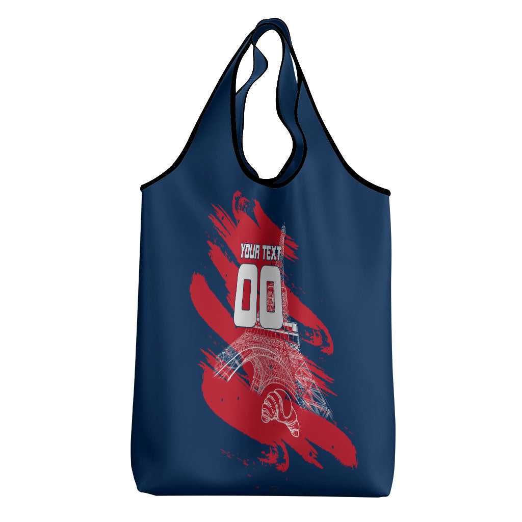 Personalized France Football Gallic Grocery Bag Rooster Mascot Flag Art - Birthplace Of Liberty