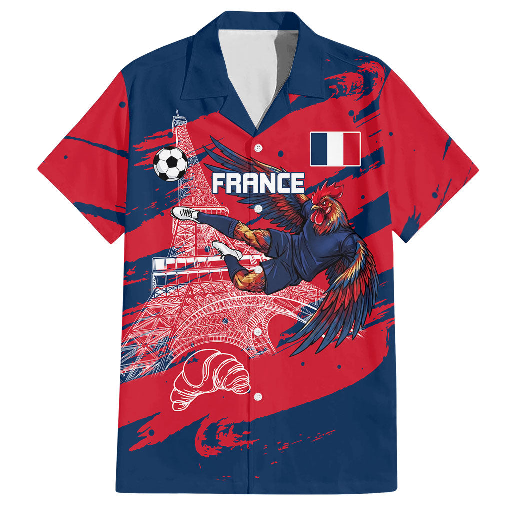 Personalized France Football Gallic Hawaiian Shirt Rooster Mascot Flag Art - Birthplace Of Liberty