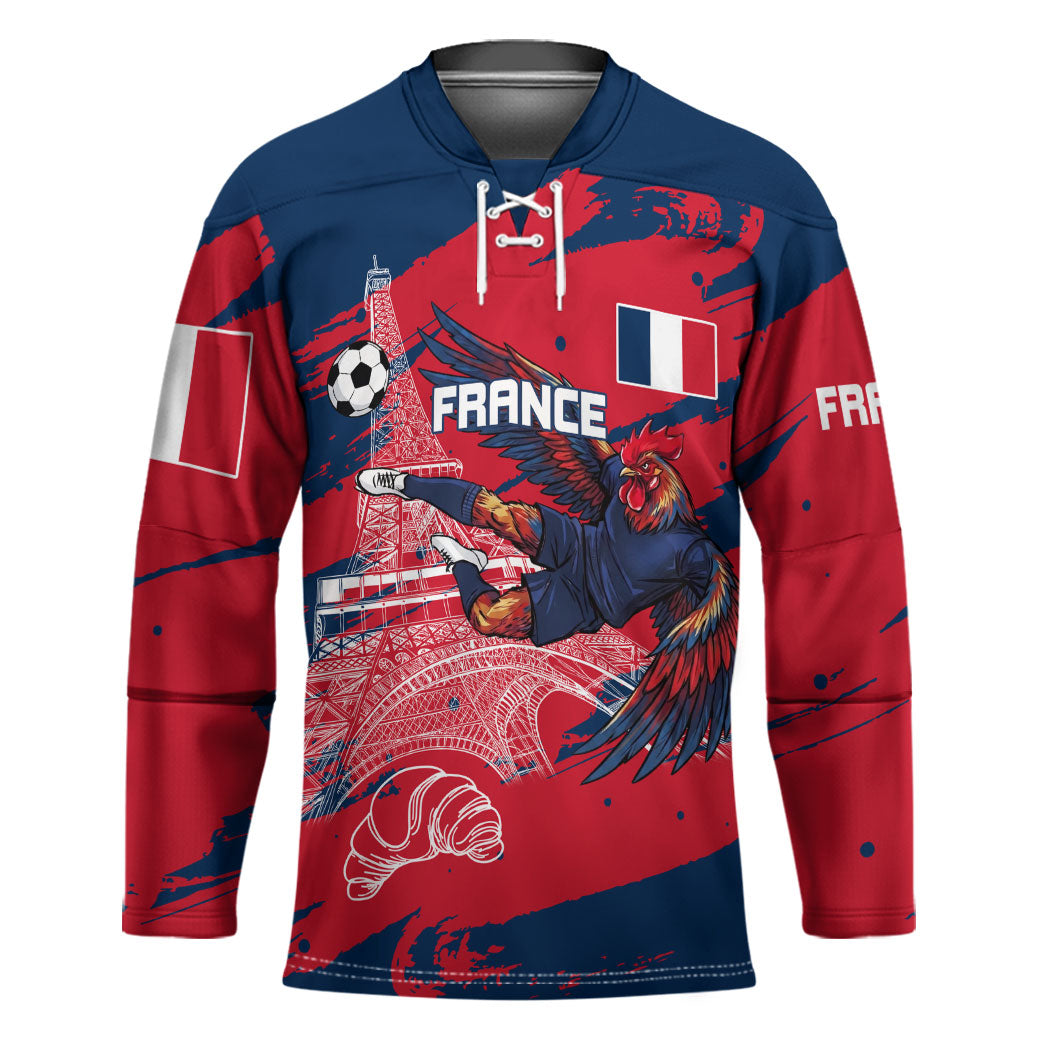 Personalized France Football Gallic Hockey Jersey Rooster Mascot Flag Art - Birthplace Of Liberty