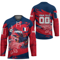 Personalized France Football Gallic Hockey Jersey Rooster Mascot Flag Art - Birthplace Of Liberty