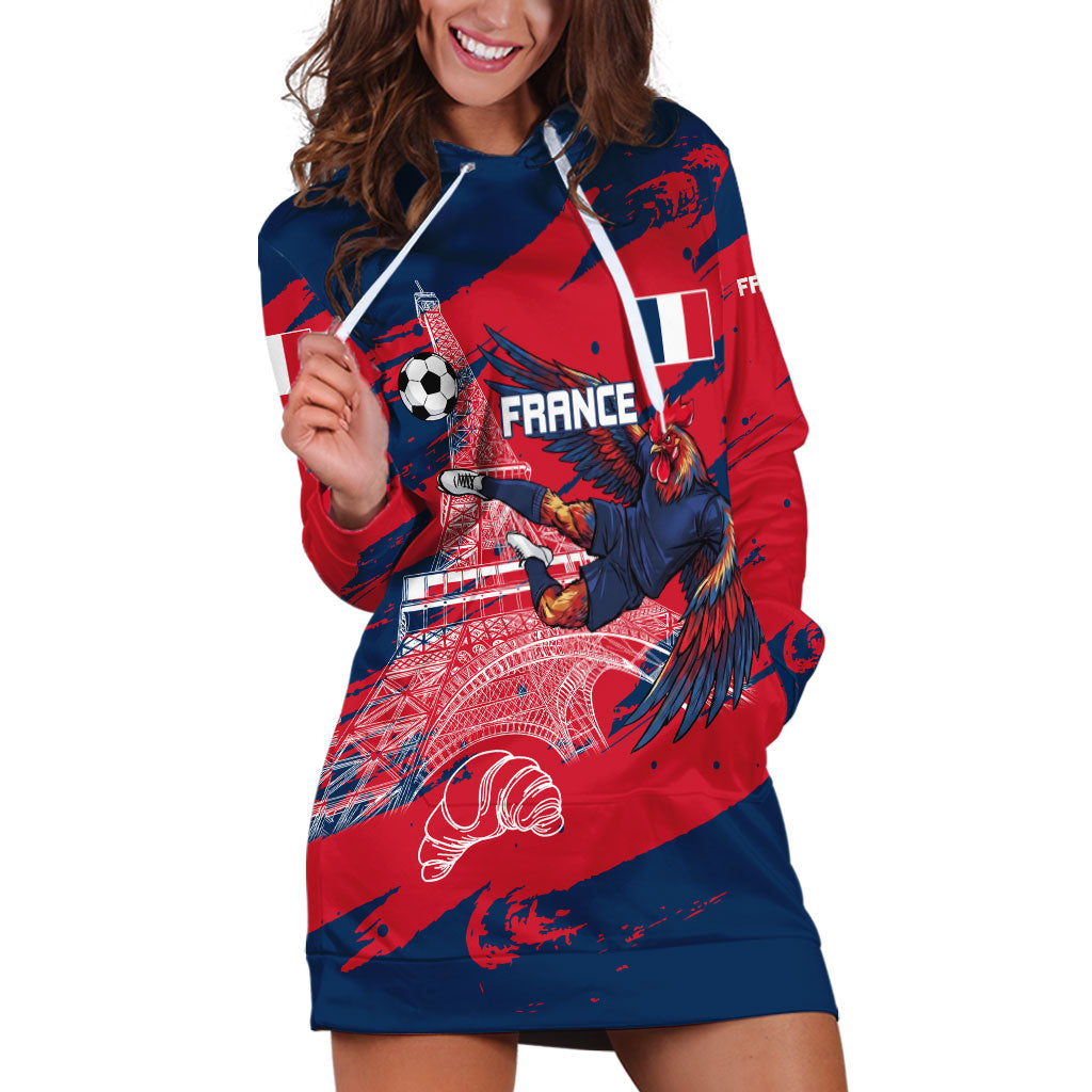 Personalized France Football Gallic Hoodie Dress Rooster Mascot Flag Art - Birthplace Of Liberty