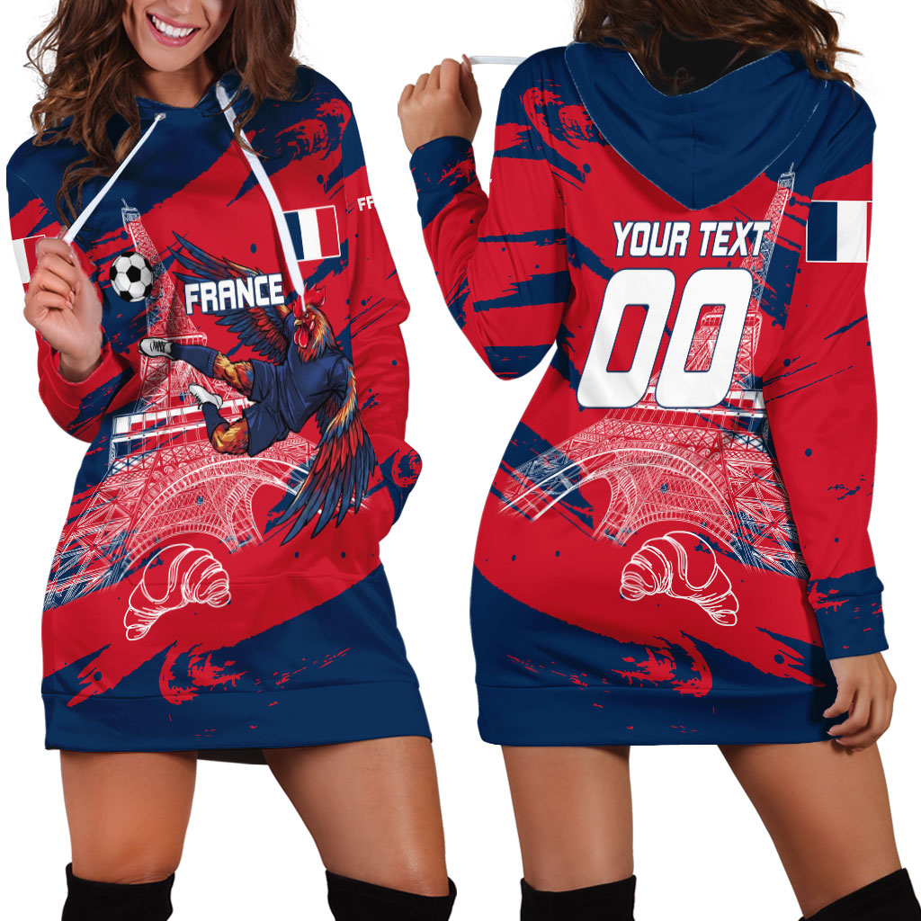 Personalized France Football Gallic Hoodie Dress Rooster Mascot Flag Art - Birthplace Of Liberty