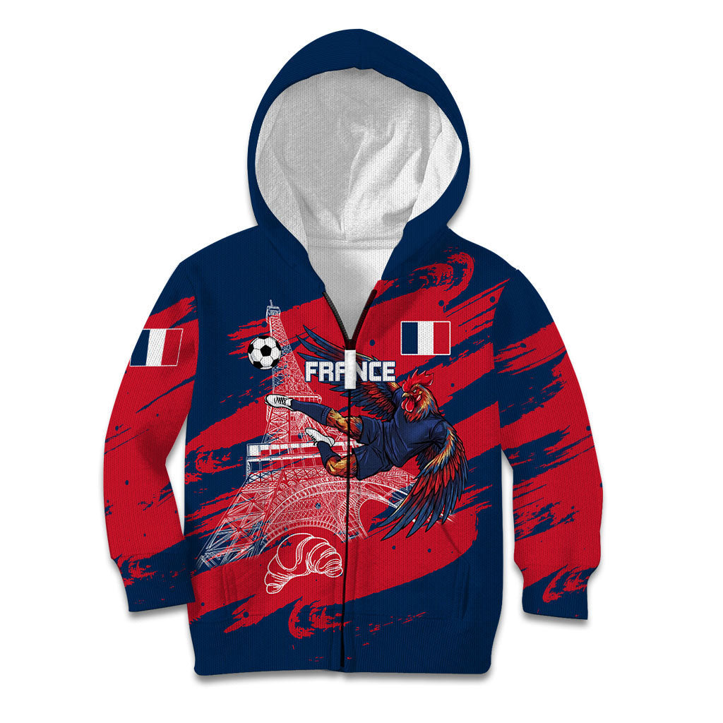 Personalized France Football Gallic Kid Hoodie Rooster Mascot Flag Art - Birthplace Of Liberty