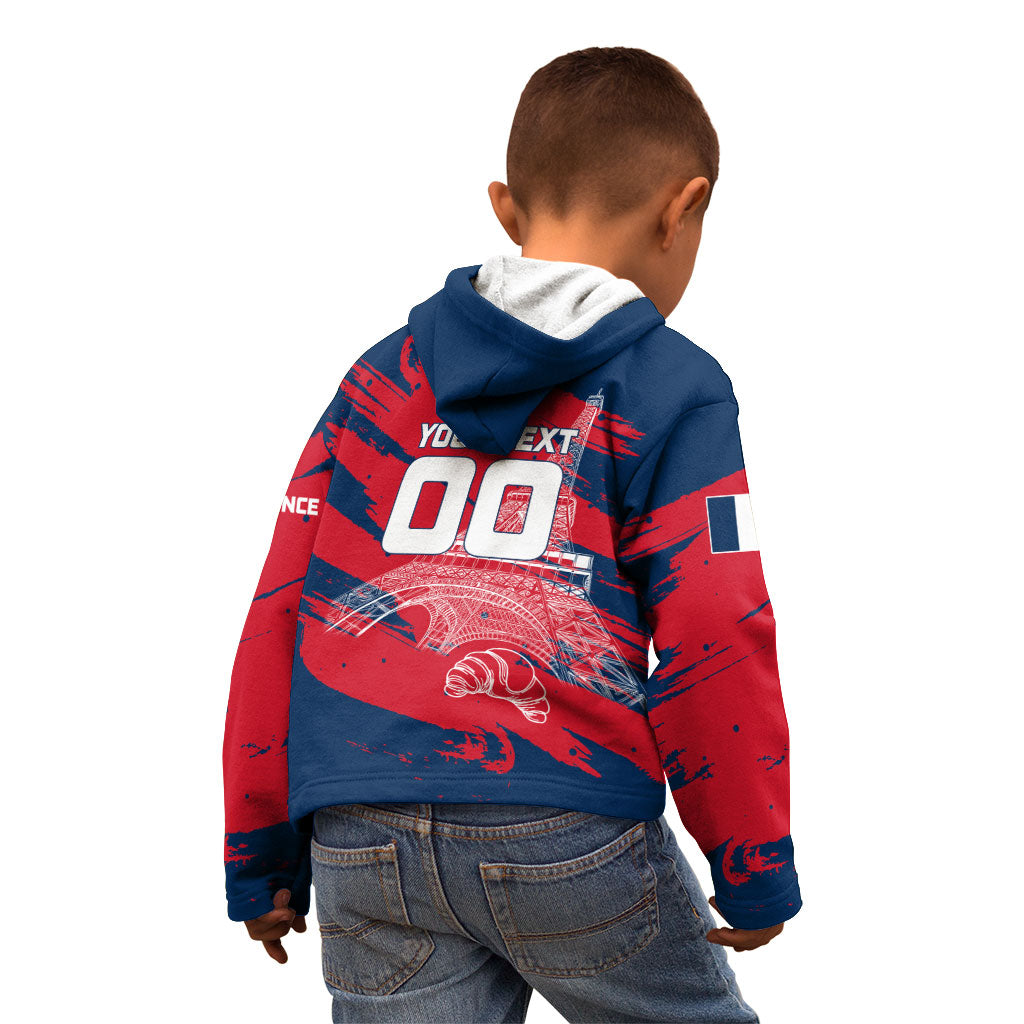 Personalized France Football Gallic Kid Hoodie Rooster Mascot Flag Art - Birthplace Of Liberty