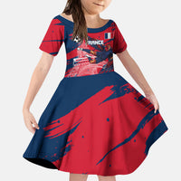 Personalized France Football Gallic Kid Short Sleeve Dress Rooster Mascot Flag Art - Birthplace Of Liberty