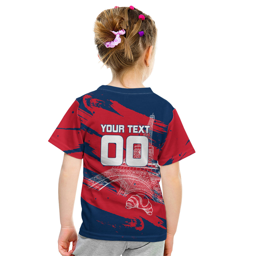 Personalized France Football Gallic Kid T Shirt Rooster Mascot Flag Art - Birthplace Of Liberty