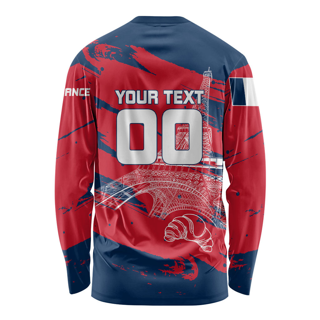 Personalized France Football Gallic Long Sleeve Shirt Rooster Mascot Flag Art - Birthplace Of Liberty