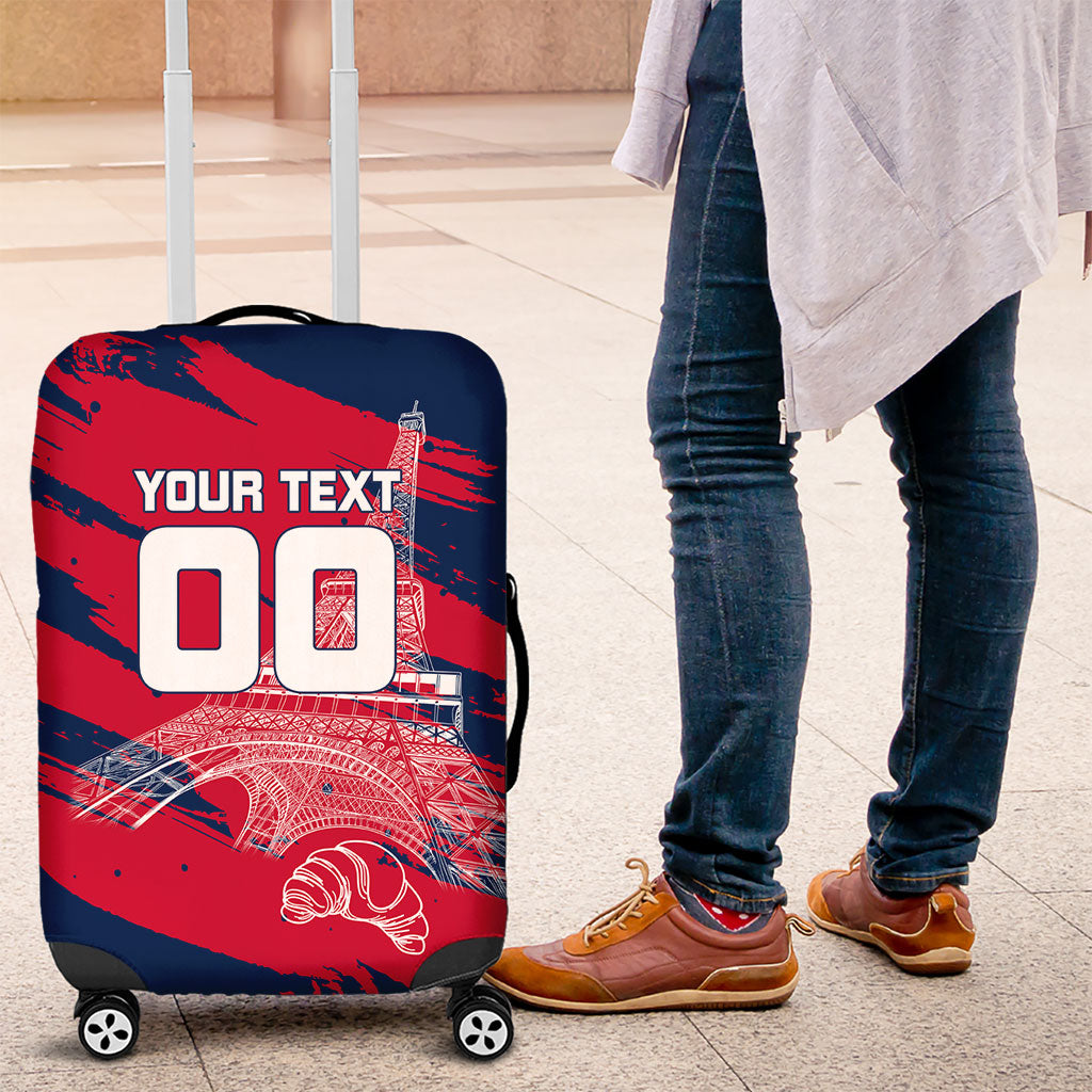 Personalized France Football Gallic Luggage Cover Rooster Mascot Flag Art - Birthplace Of Liberty