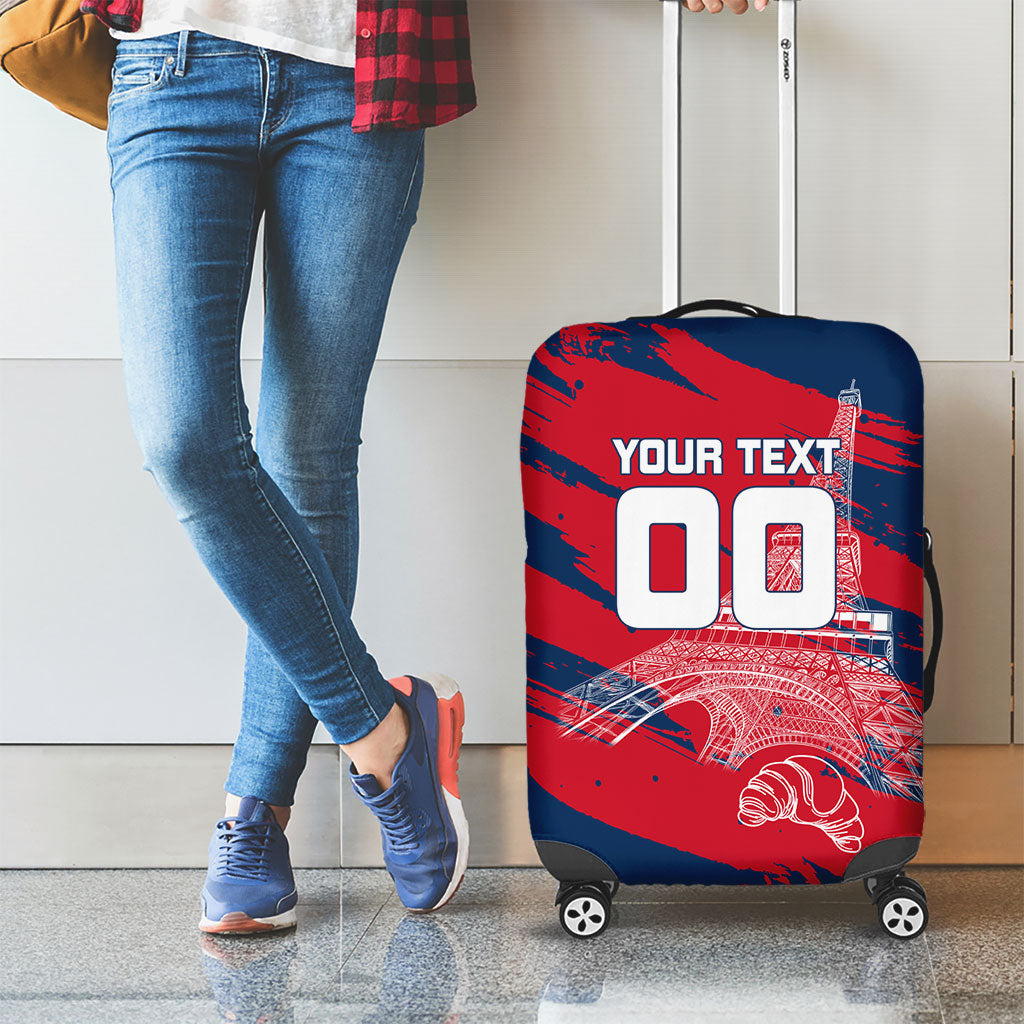 Personalized France Football Gallic Luggage Cover Rooster Mascot Flag Art - Birthplace Of Liberty