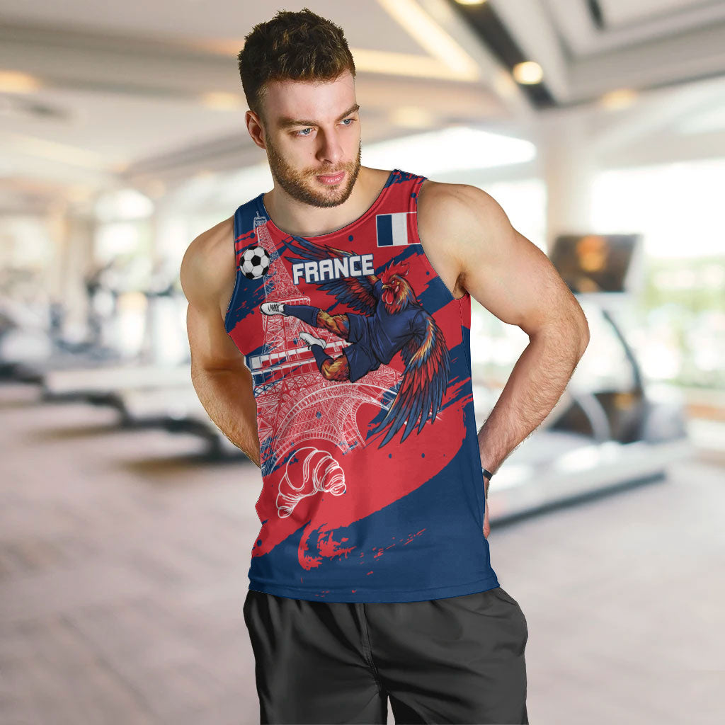 Personalized France Football Gallic Men Tank Top Rooster Mascot Flag Art - Birthplace Of Liberty