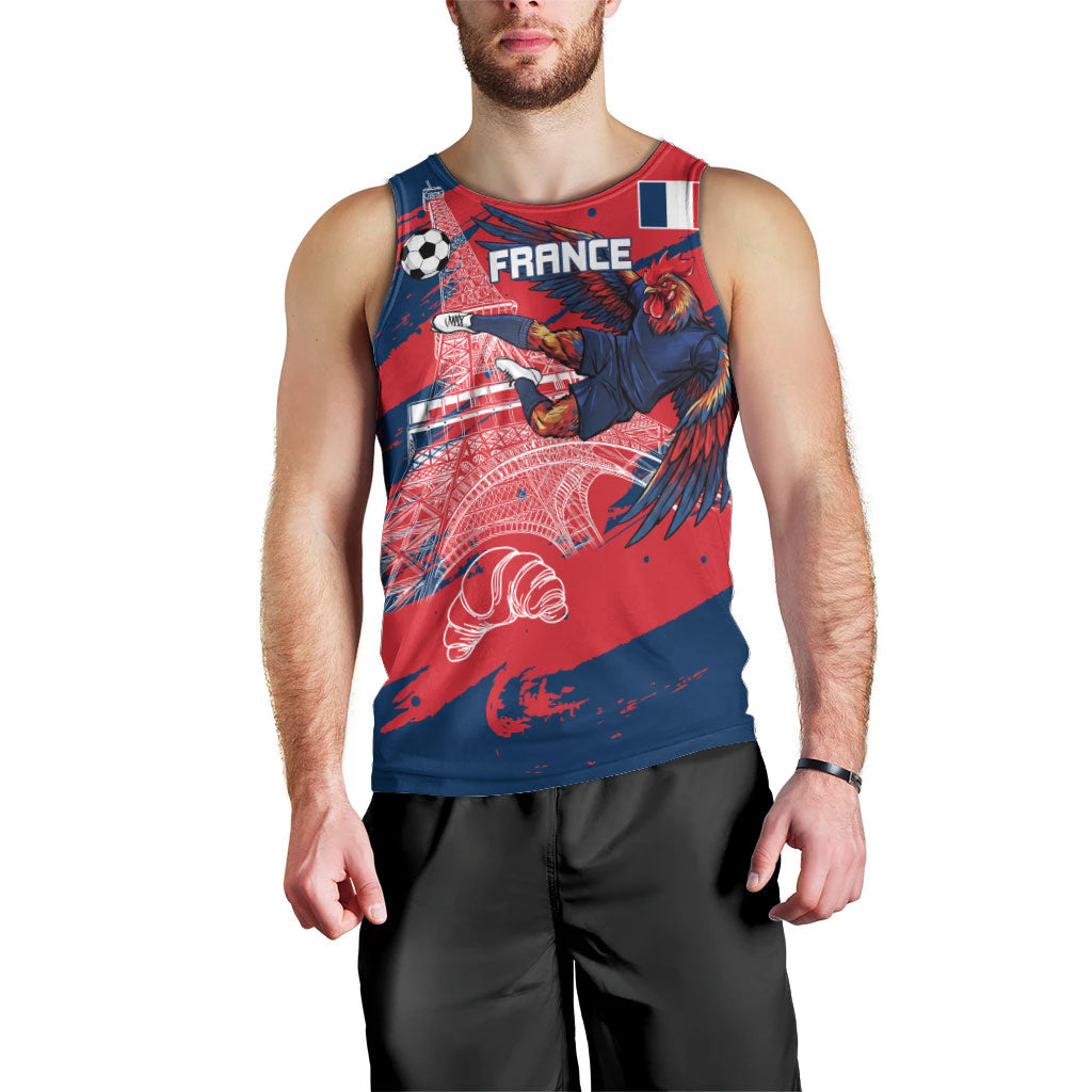 Personalized France Football Gallic Men Tank Top Rooster Mascot Flag Art - Birthplace Of Liberty