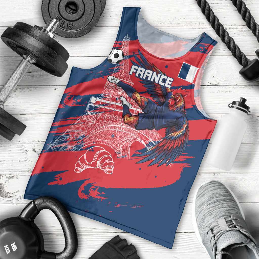 Personalized France Football Gallic Men Tank Top Rooster Mascot Flag Art - Birthplace Of Liberty