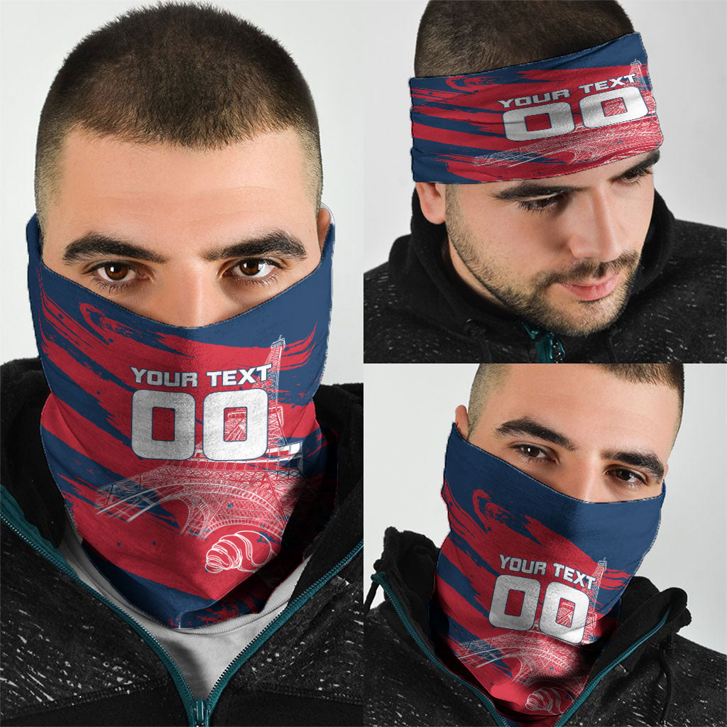 Personalized France Football Gallic Neck Gaiter Rooster Mascot Flag Art - Birthplace Of Liberty
