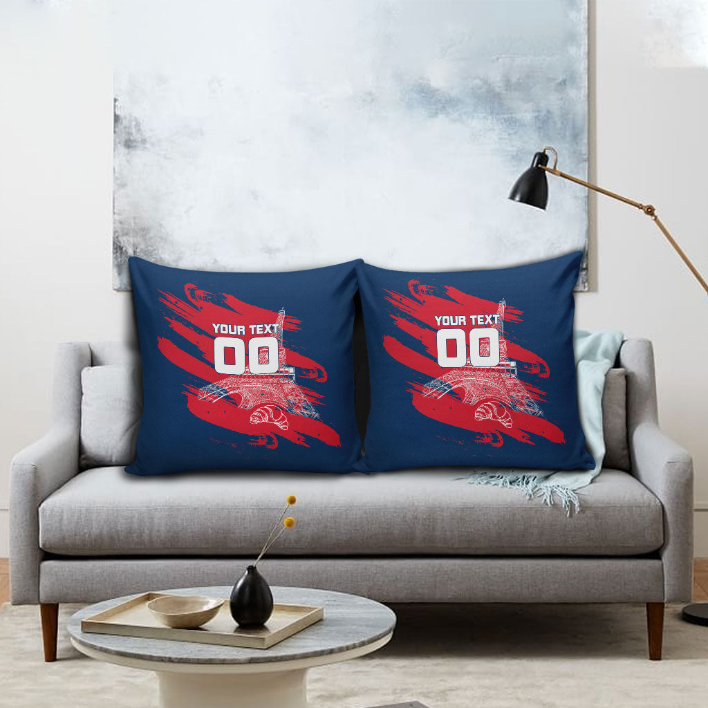 Personalized France Football Gallic Pillow Cover Rooster Mascot Flag Art - Birthplace Of Liberty