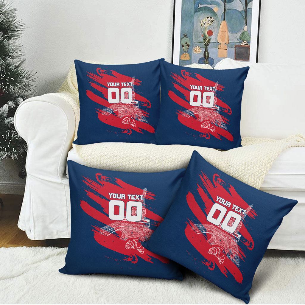 Personalized France Football Gallic Pillow Cover Rooster Mascot Flag Art - Birthplace Of Liberty