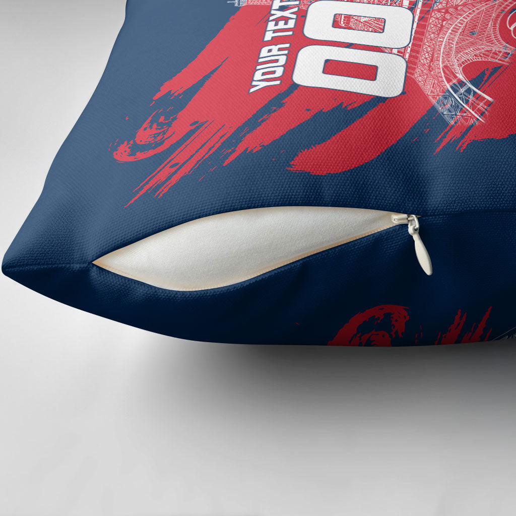 Personalized France Football Gallic Pillow Cover Rooster Mascot Flag Art - Birthplace Of Liberty