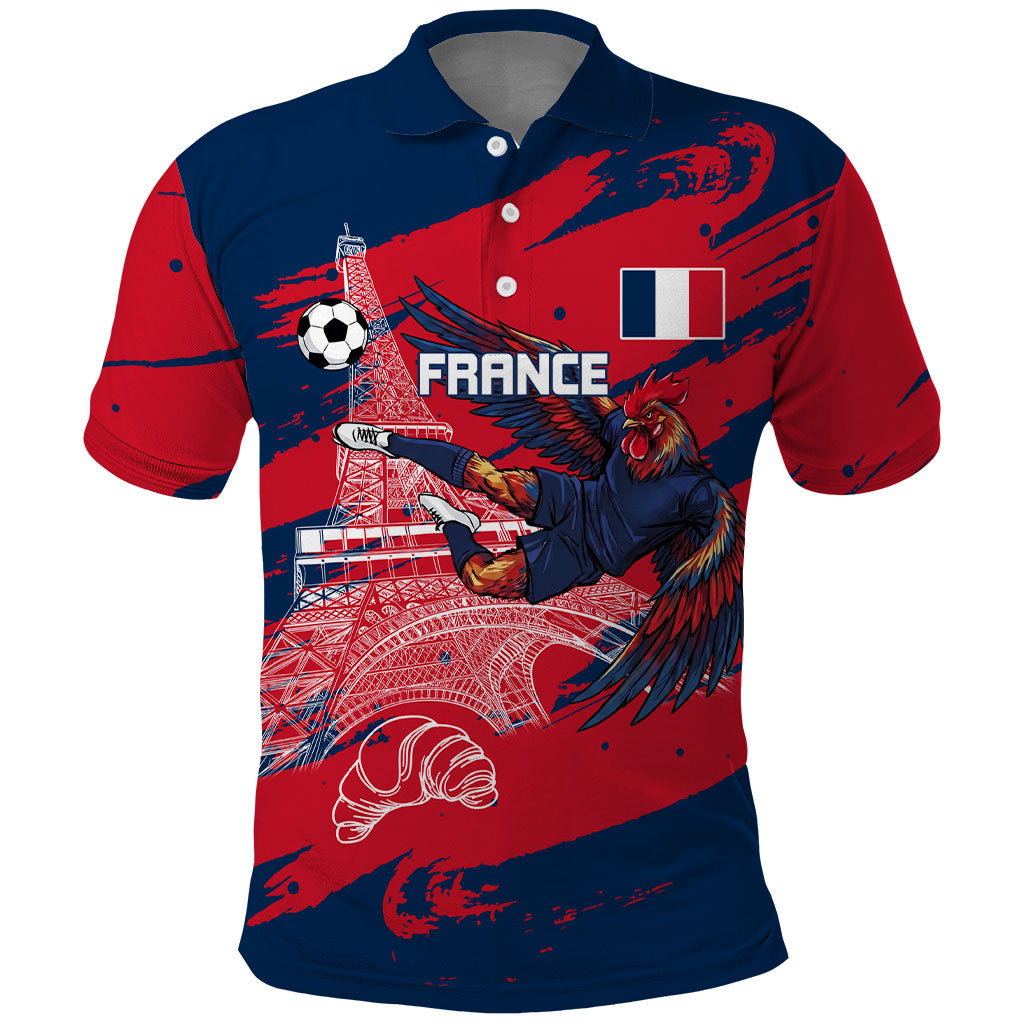 Personalized France Football Gallic Polo Shirt Rooster Mascot Flag Art - Birthplace Of Liberty