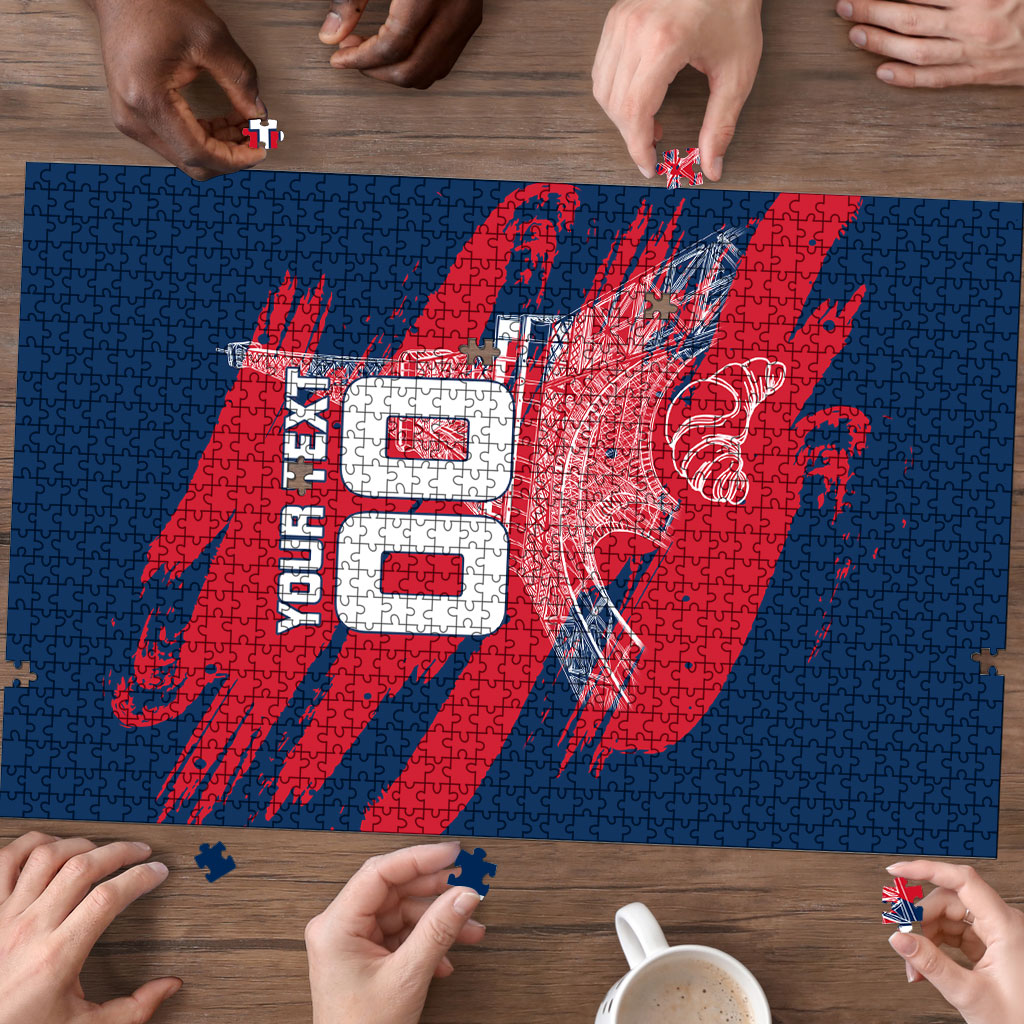 Personalized France Football Gallic Puzzle Rooster Mascot Flag Art - Birthplace Of Liberty
