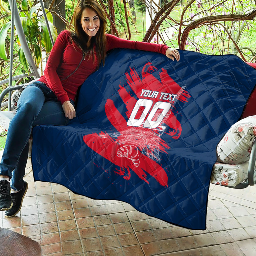 Personalized France Football Gallic Quilt Rooster Mascot Flag Art - Birthplace Of Liberty