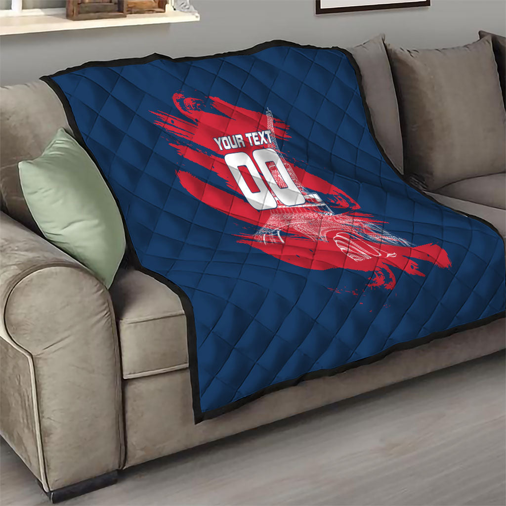 Personalized France Football Gallic Quilt Rooster Mascot Flag Art - Birthplace Of Liberty