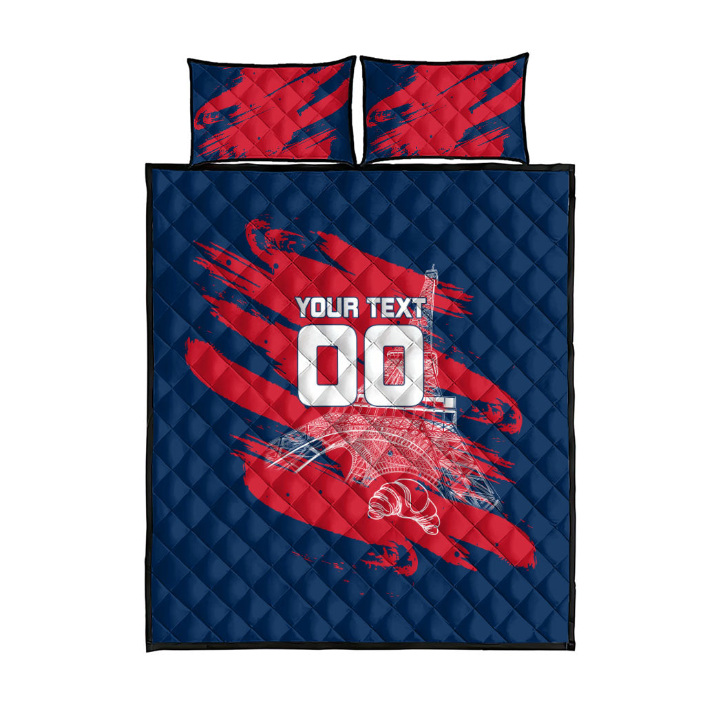 Personalized France Football Gallic Quilt Bed Set Rooster Mascot Flag Art - Birthplace Of Liberty