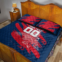 Personalized France Football Gallic Quilt Bed Set Rooster Mascot Flag Art - Birthplace Of Liberty