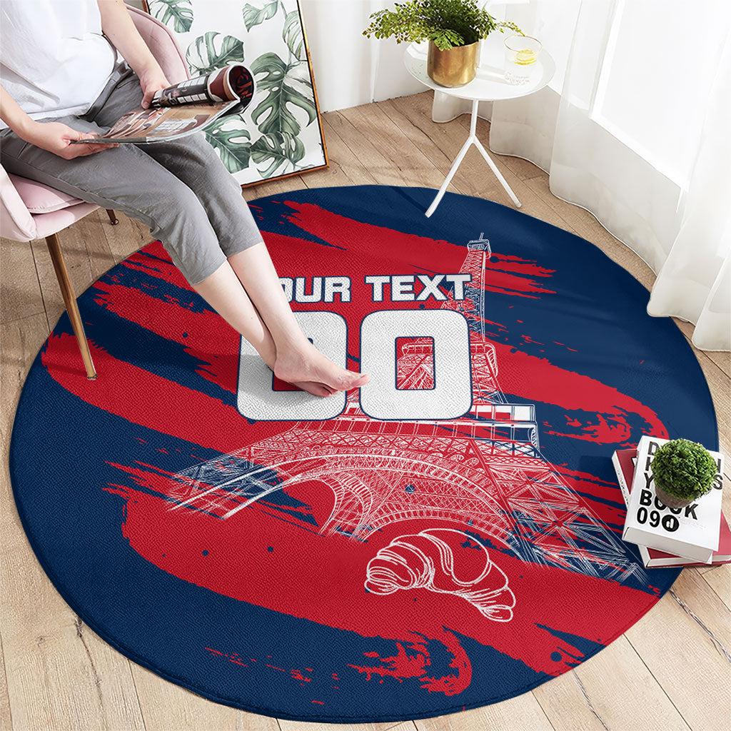 Personalized France Football Gallic Round Carpet Rooster Mascot Flag Art - Birthplace Of Liberty