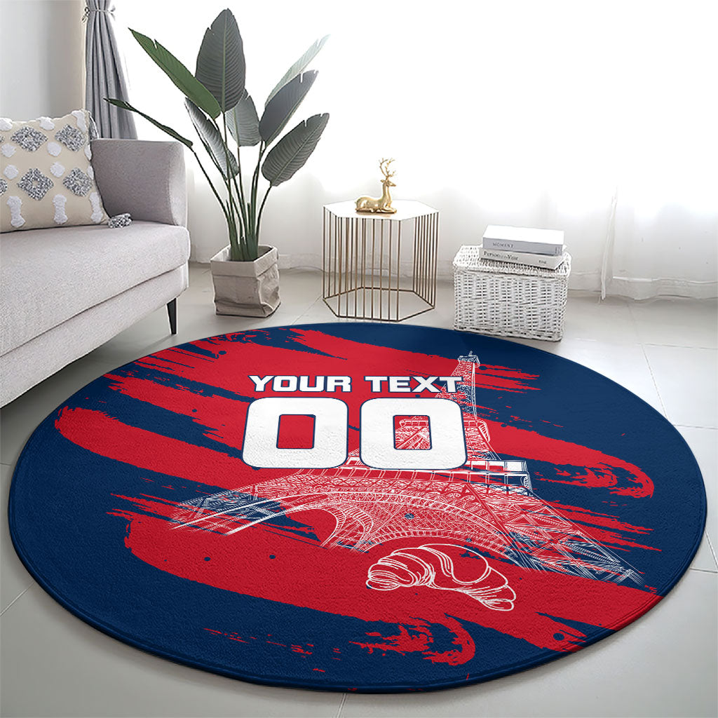 Personalized France Football Gallic Round Carpet Rooster Mascot Flag Art - Birthplace Of Liberty