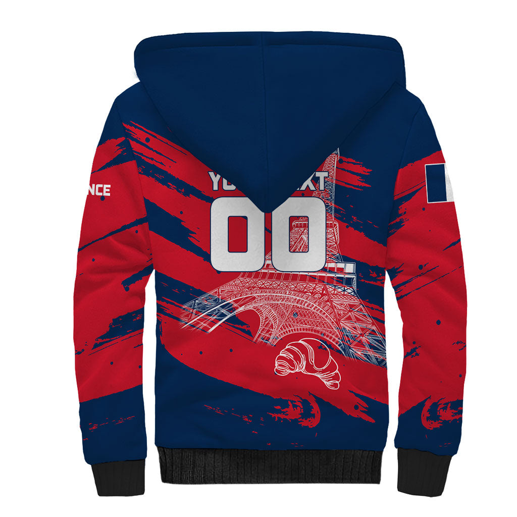 Personalized France Football Gallic Sherpa Hoodie Rooster Mascot Flag Art - Birthplace Of Liberty
