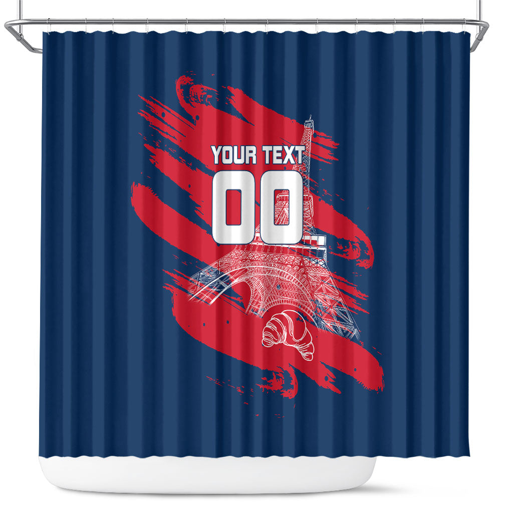 Personalized France Football Gallic Shower Curtain Rooster Mascot Flag Art - Birthplace Of Liberty