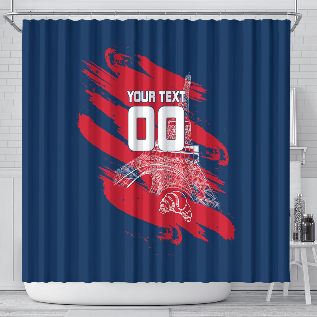 Personalized France Football Gallic Shower Curtain Rooster Mascot Flag Art - Birthplace Of Liberty