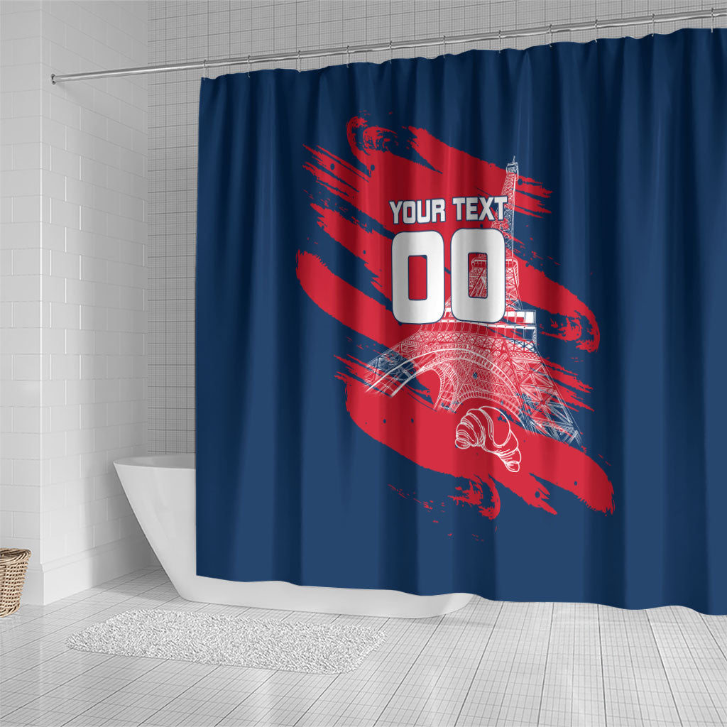Personalized France Football Gallic Shower Curtain Rooster Mascot Flag Art - Birthplace Of Liberty