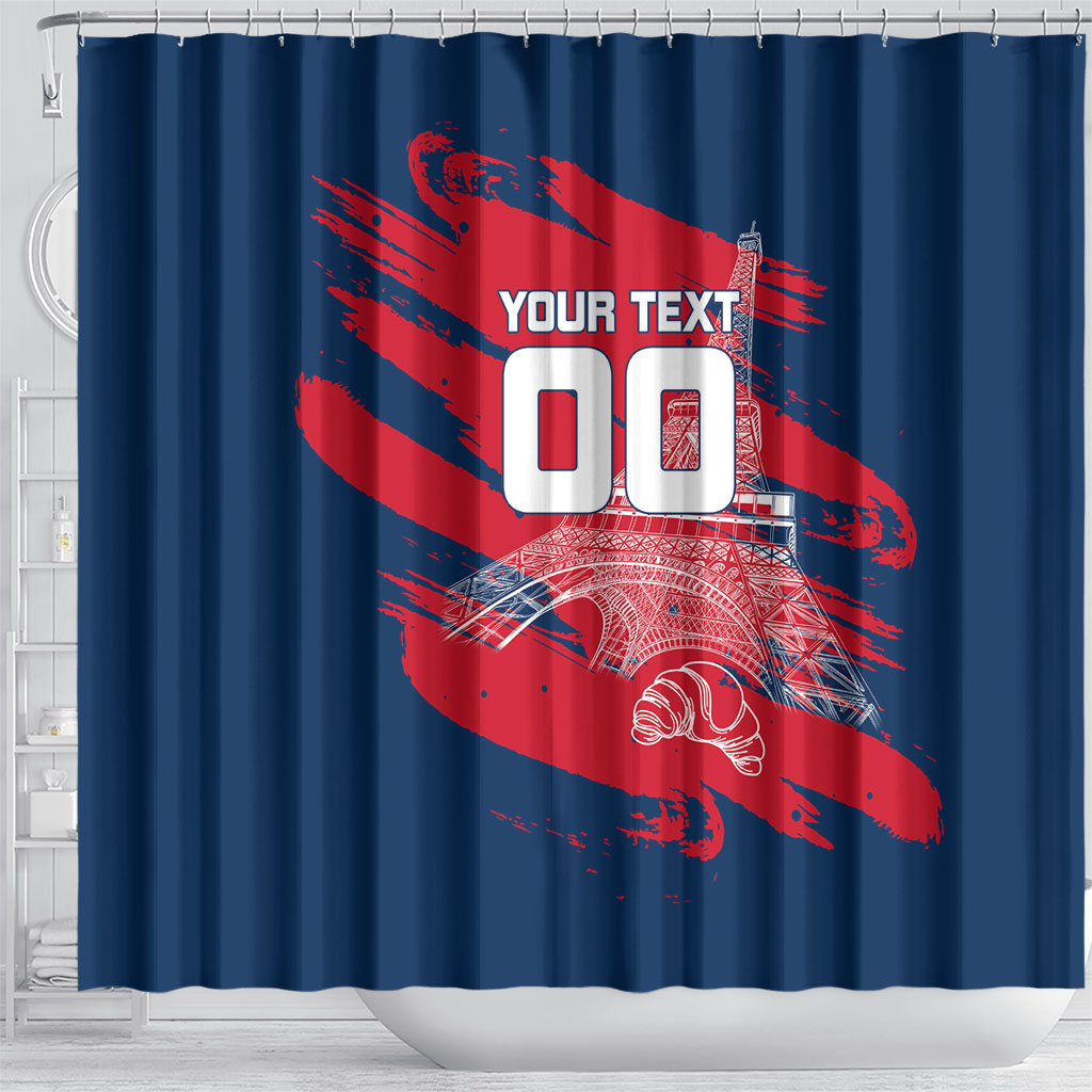 Personalized France Football Gallic Shower Curtain Rooster Mascot Flag Art - Birthplace Of Liberty