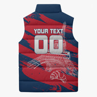 Personalized France Football Gallic Sleeveless Puffer Jacket Rooster Mascot Flag Art - Birthplace Of Liberty