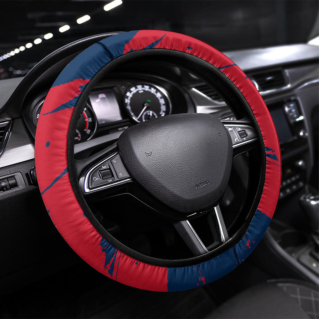 France Football Gallic Steering Wheel Cover Rooster Mascot Flag Art - Birthplace Of Liberty