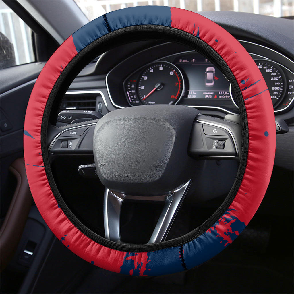 France Football Gallic Steering Wheel Cover Rooster Mascot Flag Art - Birthplace Of Liberty