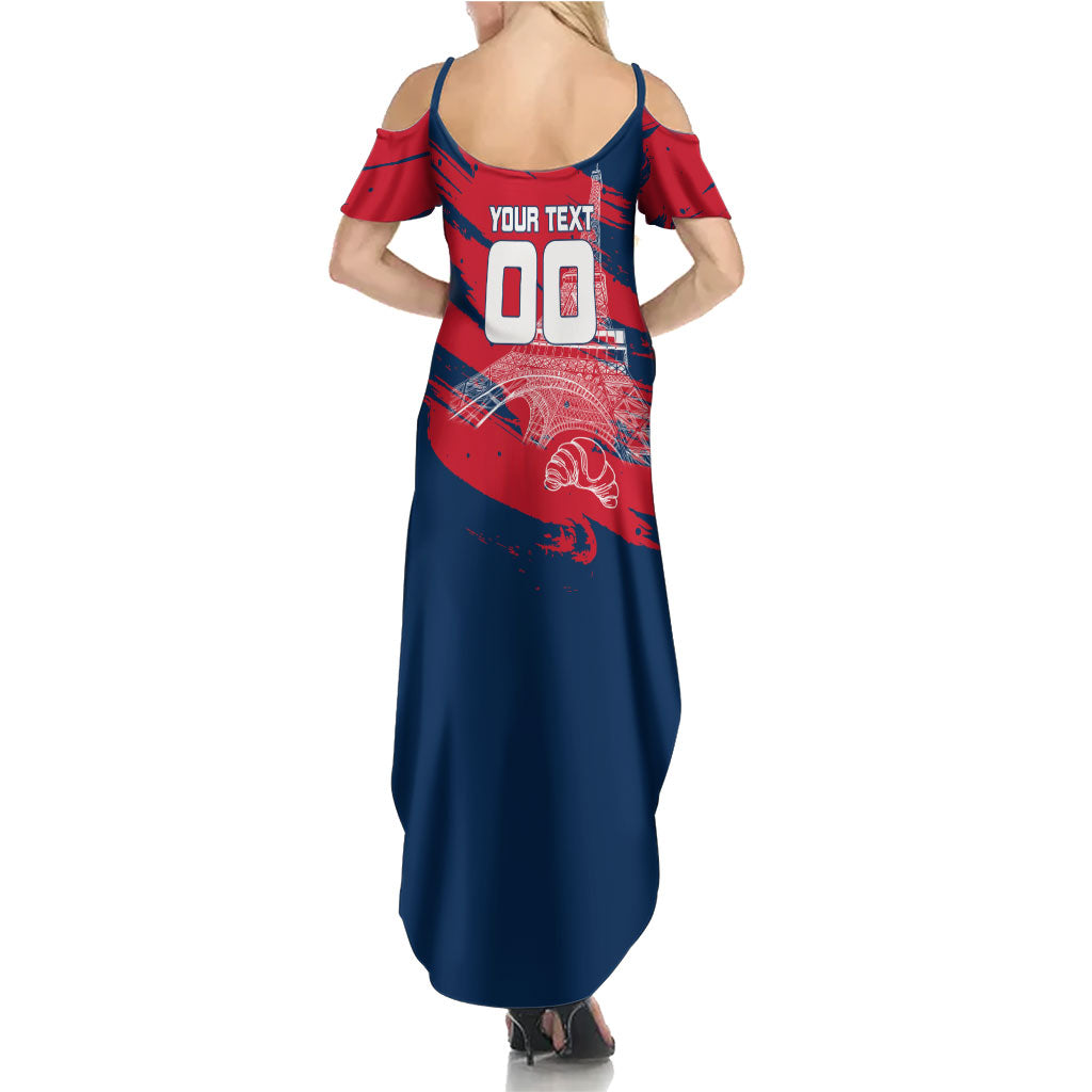 Personalized France Football Gallic Summer Maxi Dress Rooster Mascot Flag Art - Birthplace Of Liberty