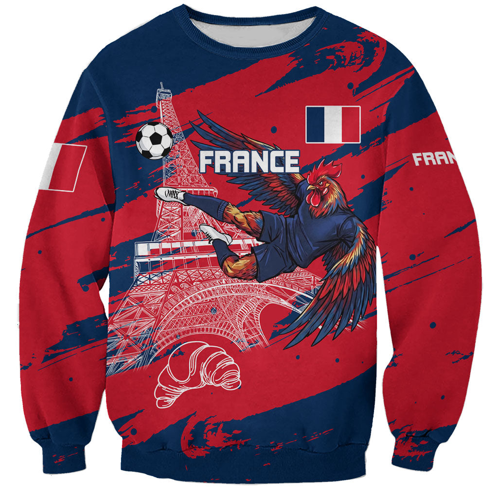 Personalized France Football Gallic Sweatshirt Rooster Mascot Flag Art - Birthplace Of Liberty