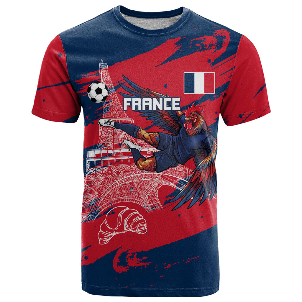 Personalized France Football Gallic T Shirt Rooster Mascot Flag Art - Birthplace Of Liberty