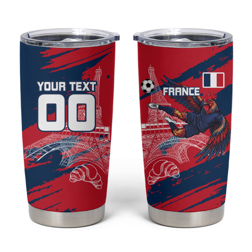 Personalized France Football Gallic Tumbler Cup Rooster Mascot Flag Art - Birthplace Of Liberty