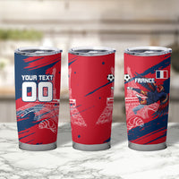 Personalized France Football Gallic Tumbler Cup Rooster Mascot Flag Art - Birthplace Of Liberty