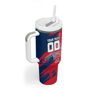 Personalized France Football Gallic Tumbler With Handle Rooster Mascot Flag Art - Birthplace Of Liberty