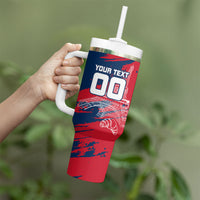 Personalized France Football Gallic Tumbler With Handle Rooster Mascot Flag Art - Birthplace Of Liberty