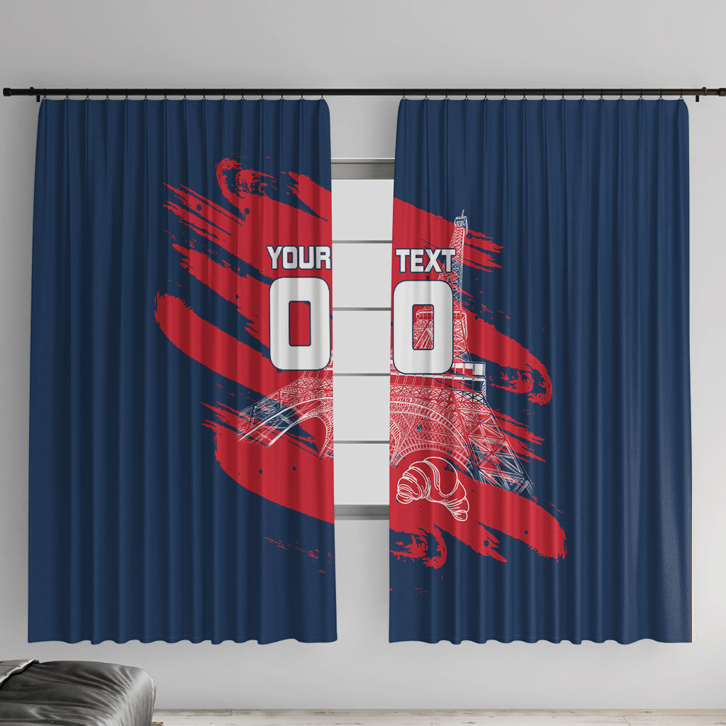 Personalized France Football Gallic Window Curtain Rooster Mascot Flag Art - Birthplace Of Liberty
