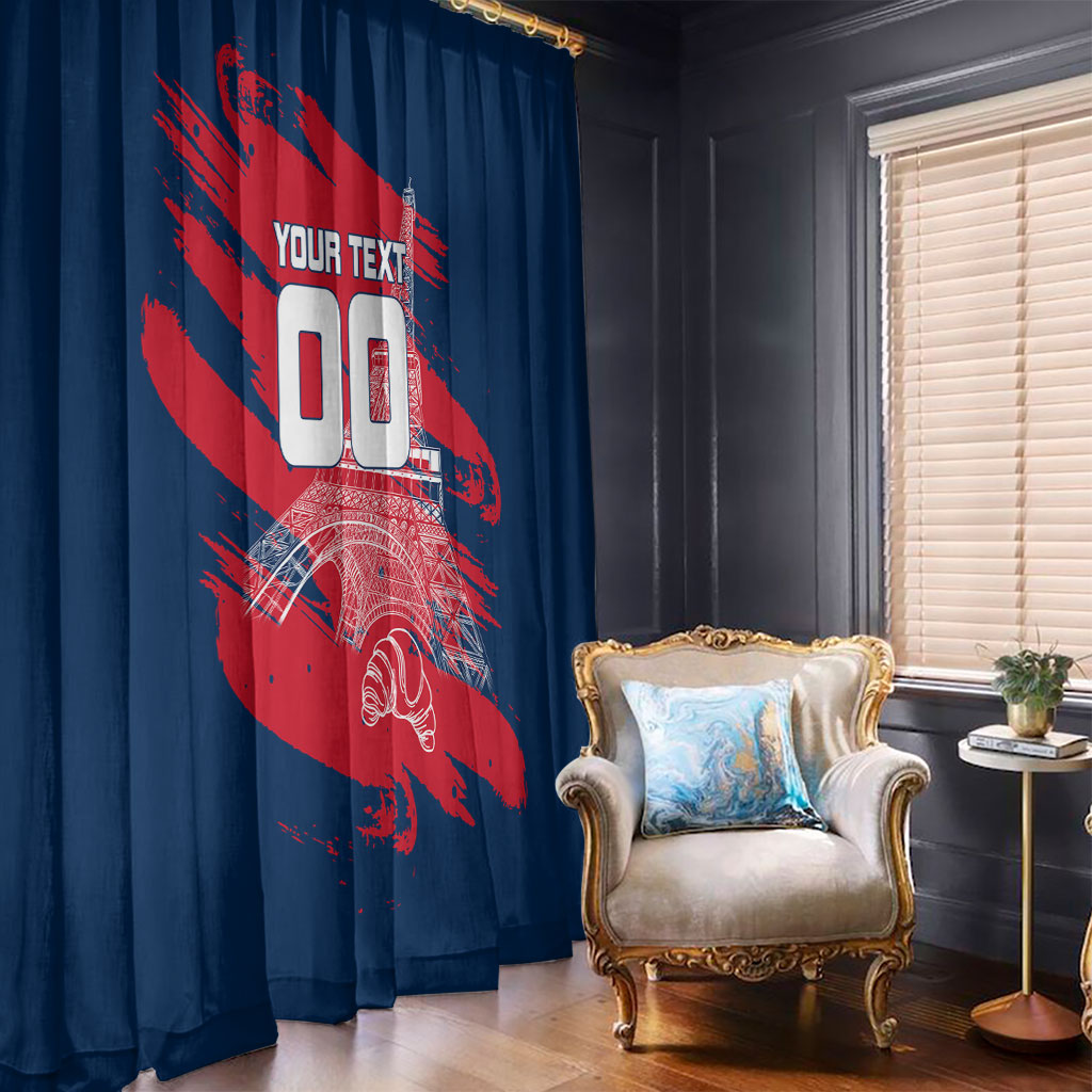 Personalized France Football Gallic Window Curtain Rooster Mascot Flag Art - Birthplace Of Liberty