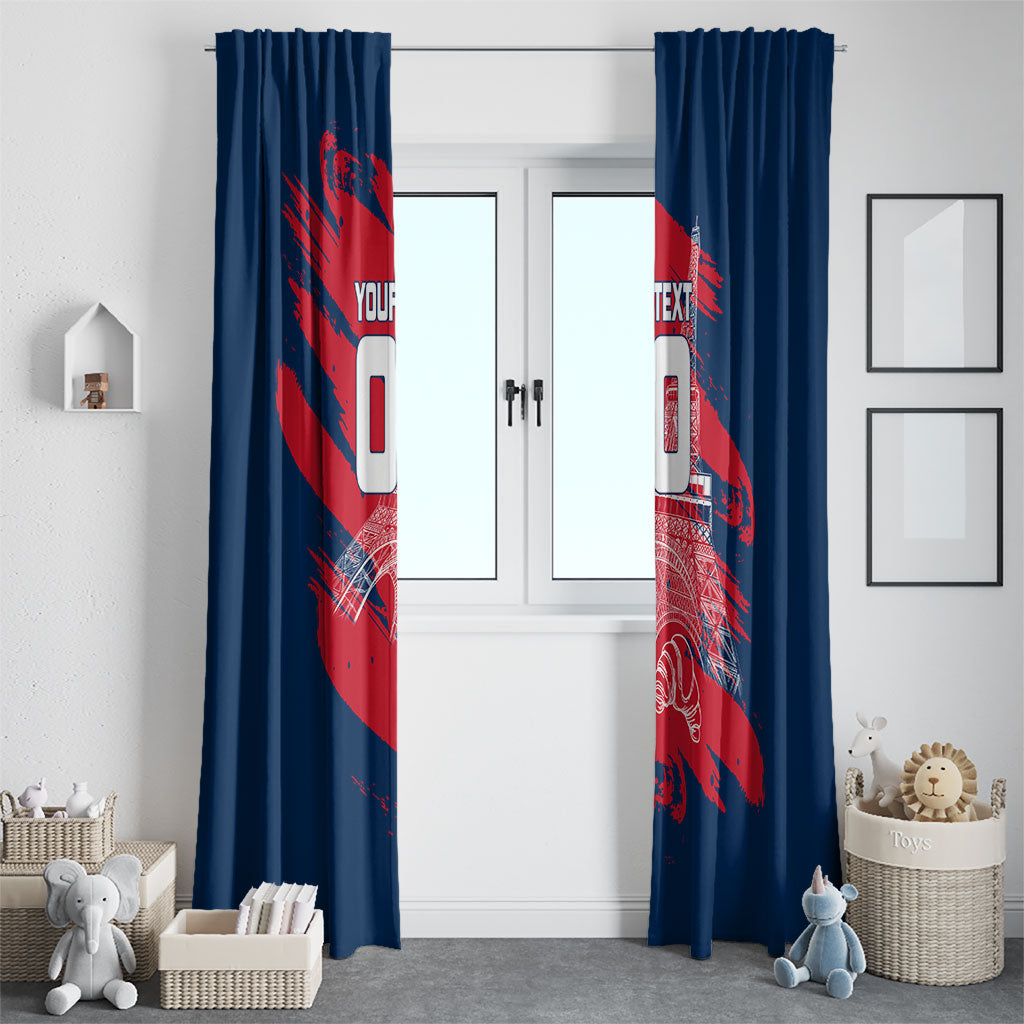 Personalized France Football Gallic Window Curtain Rooster Mascot Flag Art - Birthplace Of Liberty