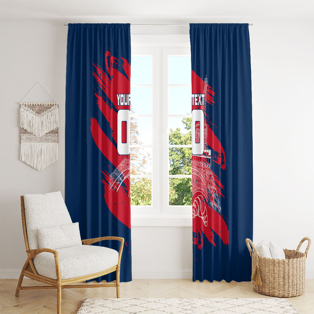 Personalized France Football Gallic Window Curtain Rooster Mascot Flag Art - Birthplace Of Liberty