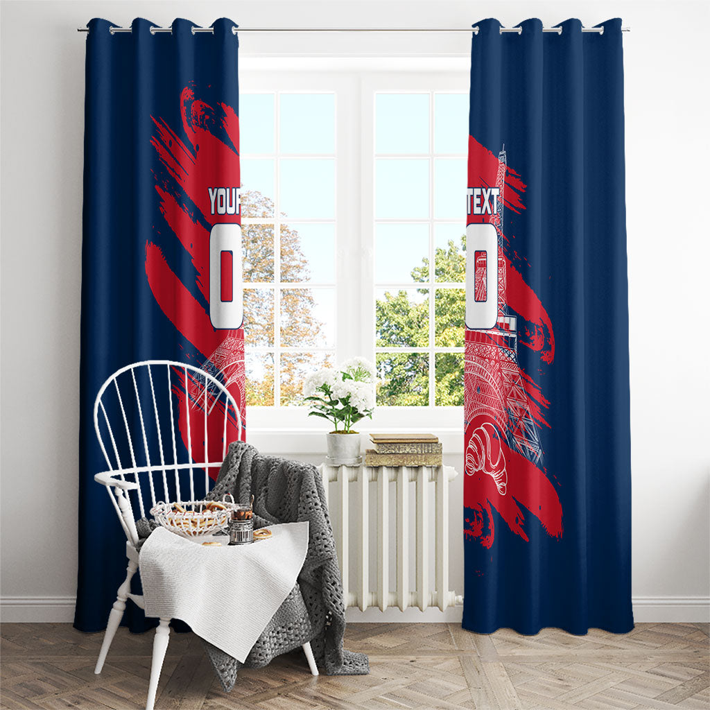 Personalized France Football Gallic Window Curtain Rooster Mascot Flag Art - Birthplace Of Liberty